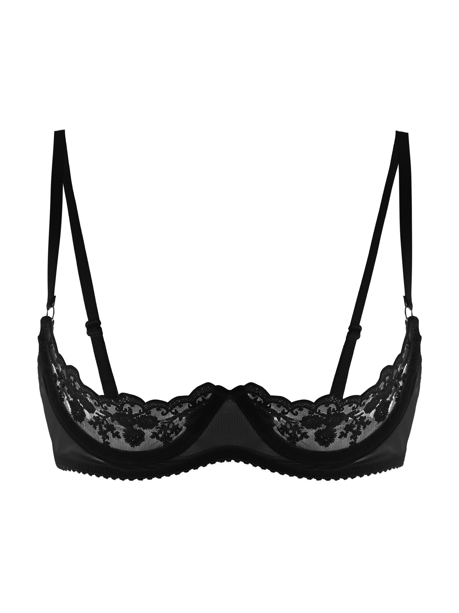 Sheer Bra Lace - Kadınlar için Seksi Açık Kuplu Sütyen,