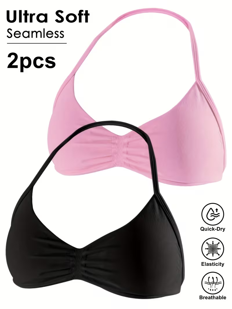 T Shirt Bra Seamless - 2 adet dikişsiz seksi açık arka