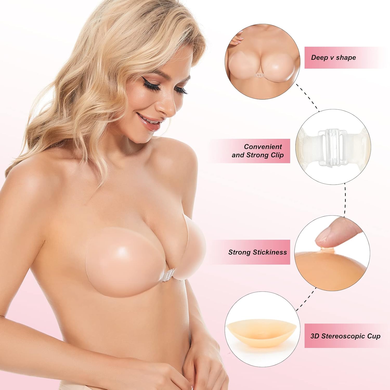 Yapışkanlı Sütyen Push Up Yapı - Push Up Bra Silicone incelemesi ve fiyatı